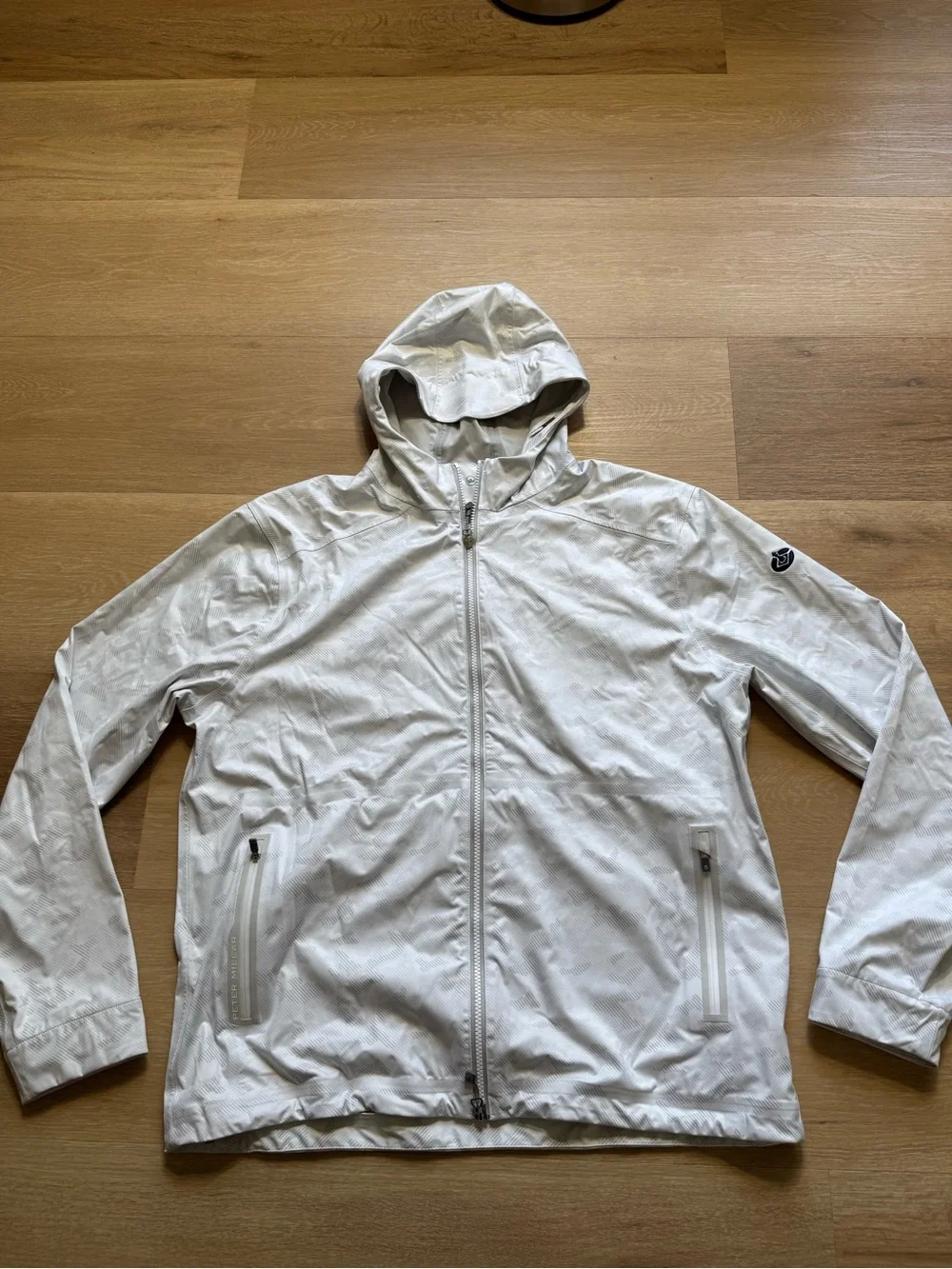 Peter Millar White Hooded Windbreaker Jacket - Picture 1 of 11